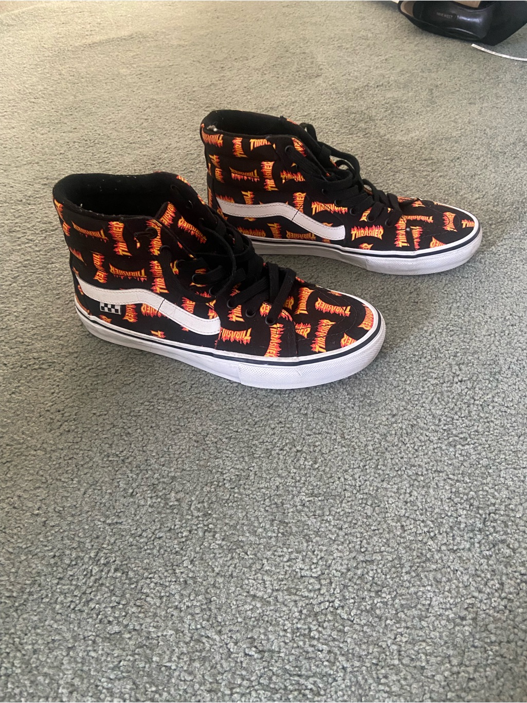 Vans Sk8-Hi Black Sneakers With Orange Print